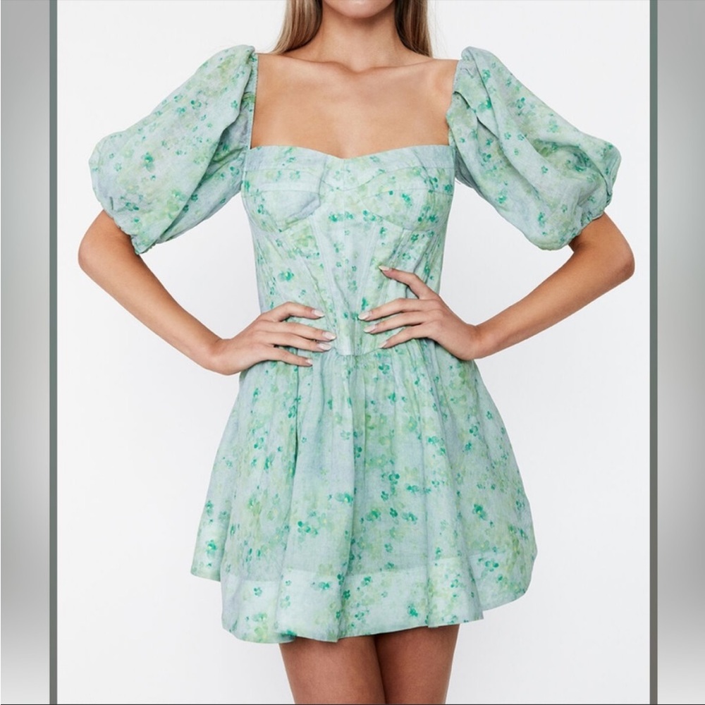 Bardot Green Corset Dress